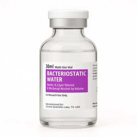 Bacteriostatic Water - 30ml, Glass - premium research solution with third-party COA
